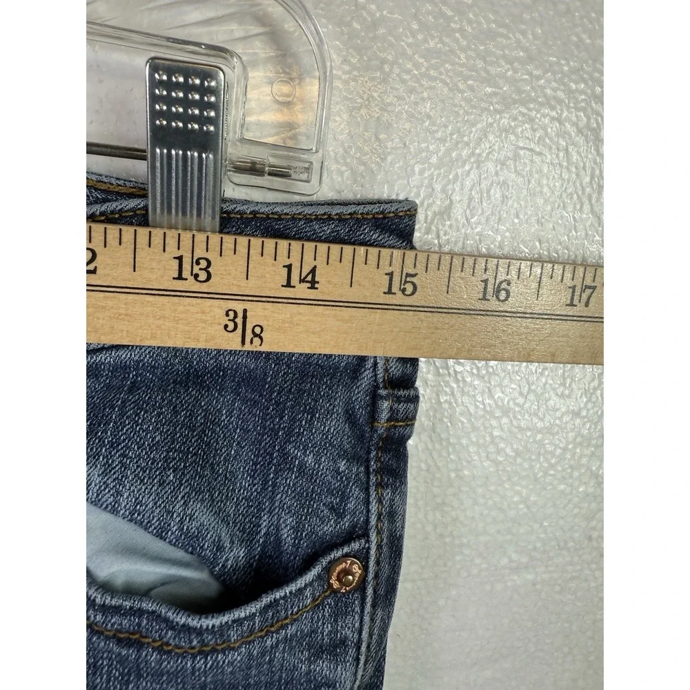 Seven 7 Capri Jeans Size 30 Blue‎ Denim Stretch Crop Distressed Hipster 30/22